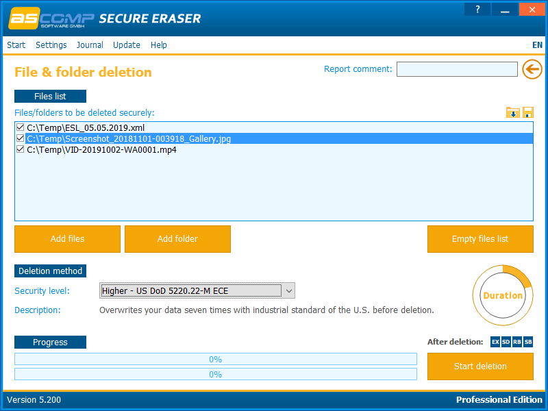 screenshot of Secure Eraser